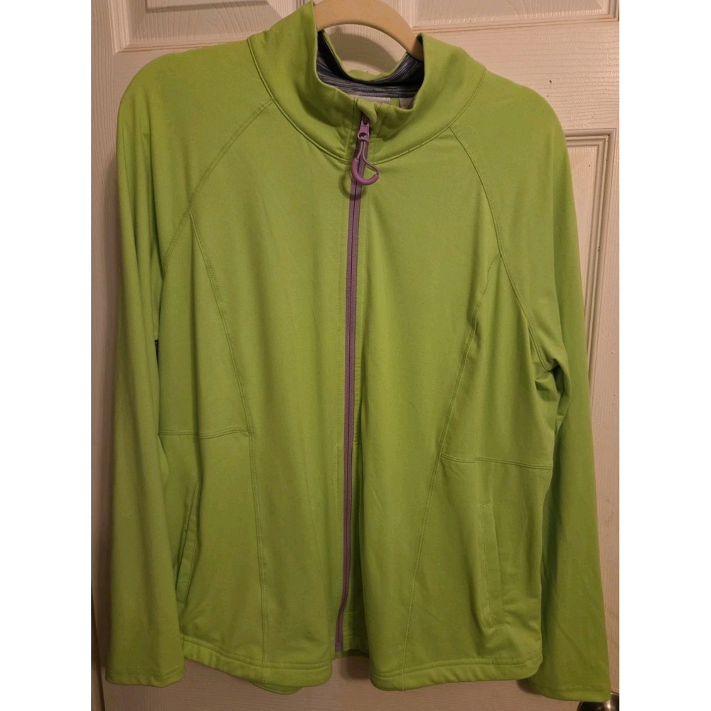 belle by kim gravel Green Wind Breaker Size L Full Zip Front